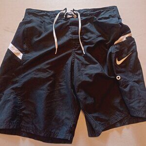 Nike Swim Trunks Adult Medium EUC Black White